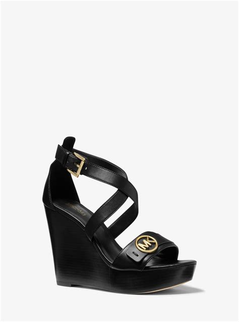 michael kors carmen faux leather wedge sandal